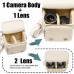 SARLAR Camera Sling Bag for Women， Small Crossbody Bag Canvas Purse Compatible for Canon, Nikon, Sony Mirrorless Cameras & Lenses Cute Retro Beige